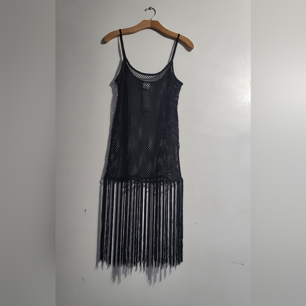 Wild Fable Black Textured Mesh Top
